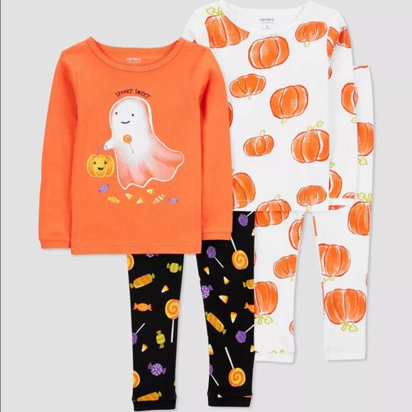 Carter's Girls 4-piece Halloween Ghost Pajama Set (2 outfits) - Size 18m - NWT - Picture 5 of 5
